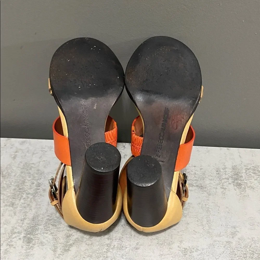 Rebecca Minkoff Double Strap Block Heel Open Toe Sandals/Heels Size 7
